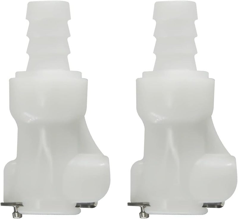 BBTUS 2PCS 1/4" 3/8" 5/16" Plastic Tube In-Line Hose Barb Quick Release Coupling, Disconnect Insert Coupler, Shut-Off Valved Connector, Female Connect Fittings (2x Female Connector) - Image 1